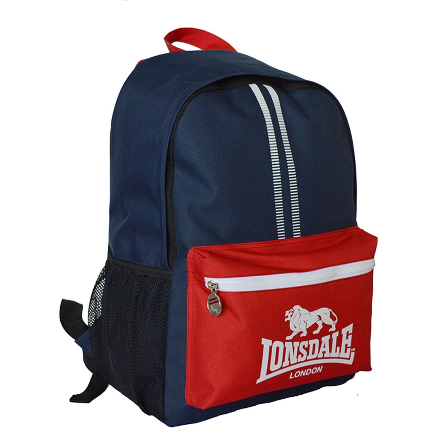 Lonsdale London Pocket Backpack Navy/Red Rucksack Sports Kitbag Travel Bag