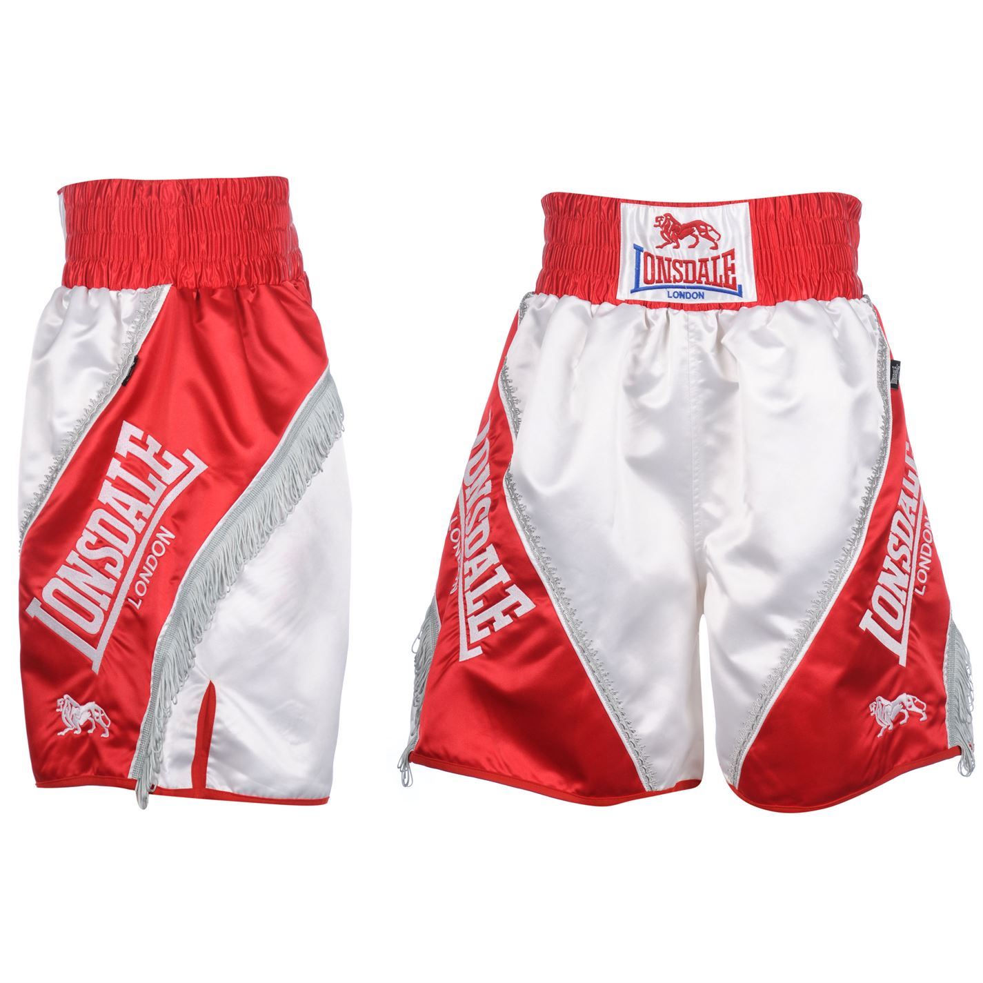 Lonsdale Braid and Tassel Shorts White/Red Boxing MMA eBay