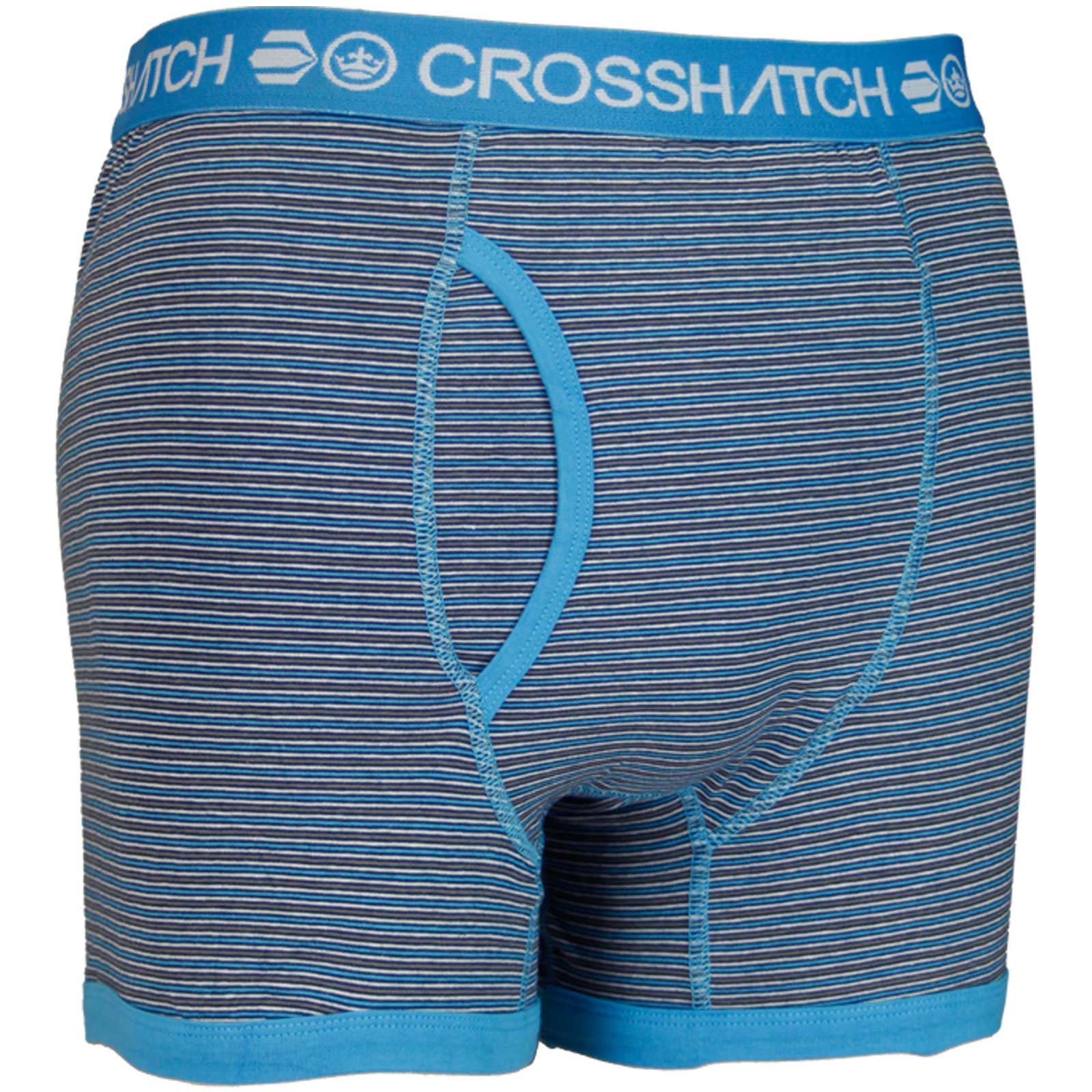 New Mens Crosshatch Designer Boxer Shorts Underwear Plain Stripe Funky