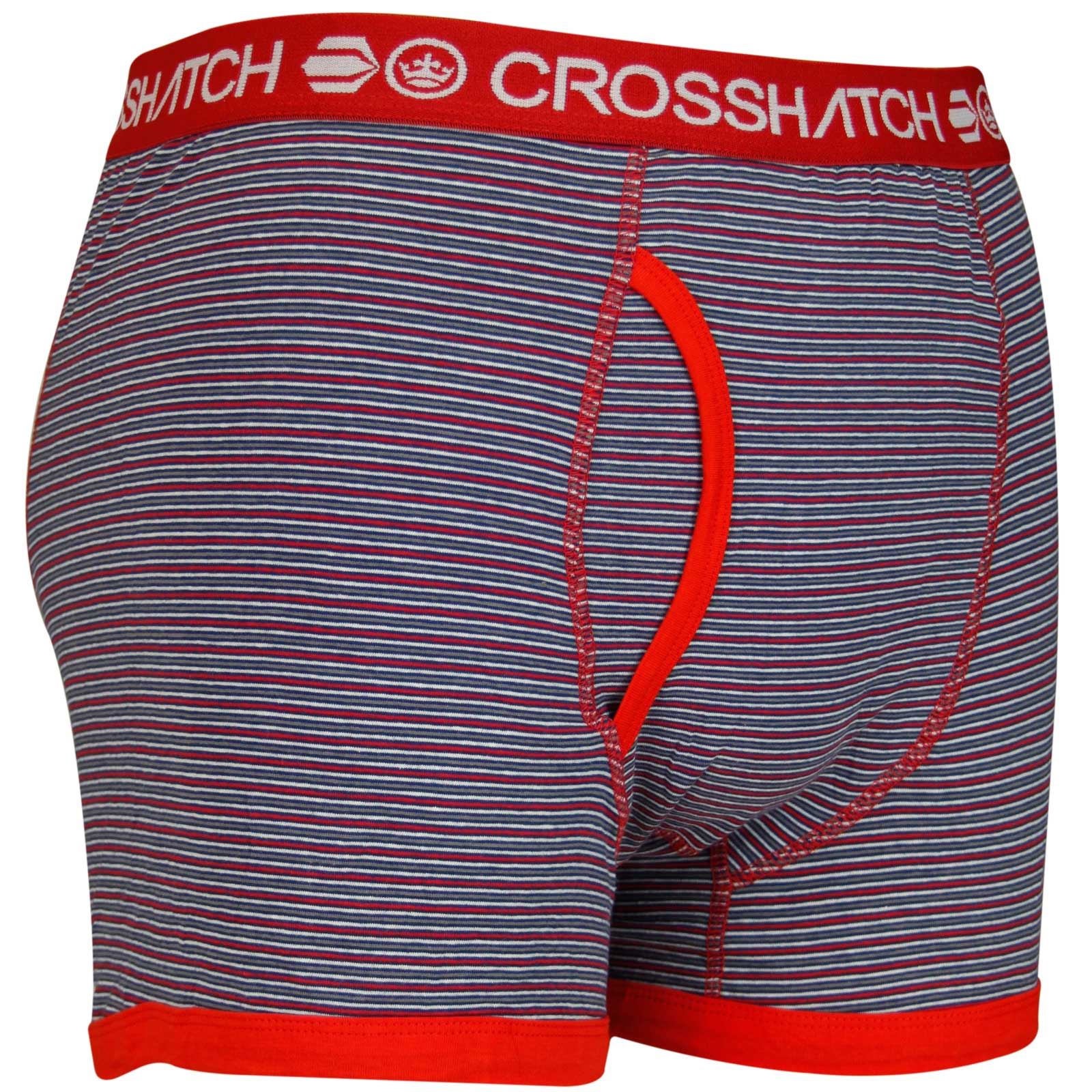 New Mens Crosshatch Designer Boxer Shorts Underwear Plain Stripe Funky