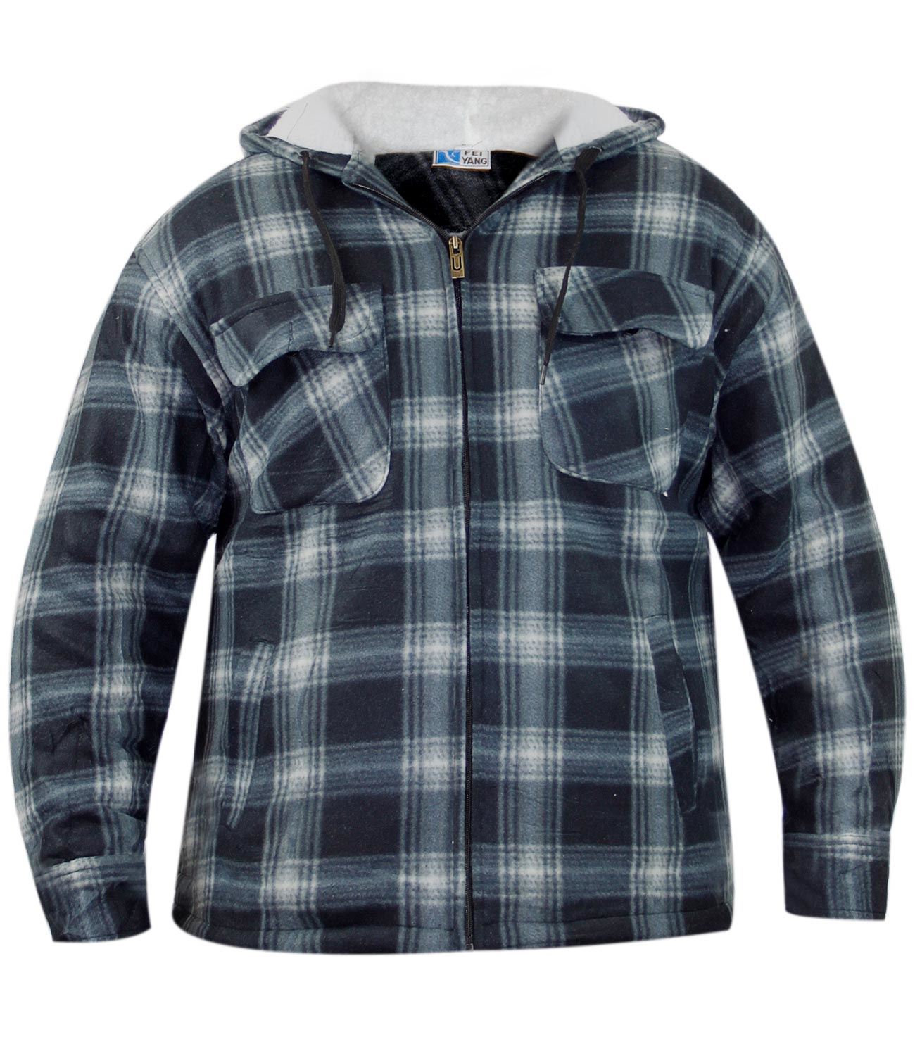 mens fleece check jacket