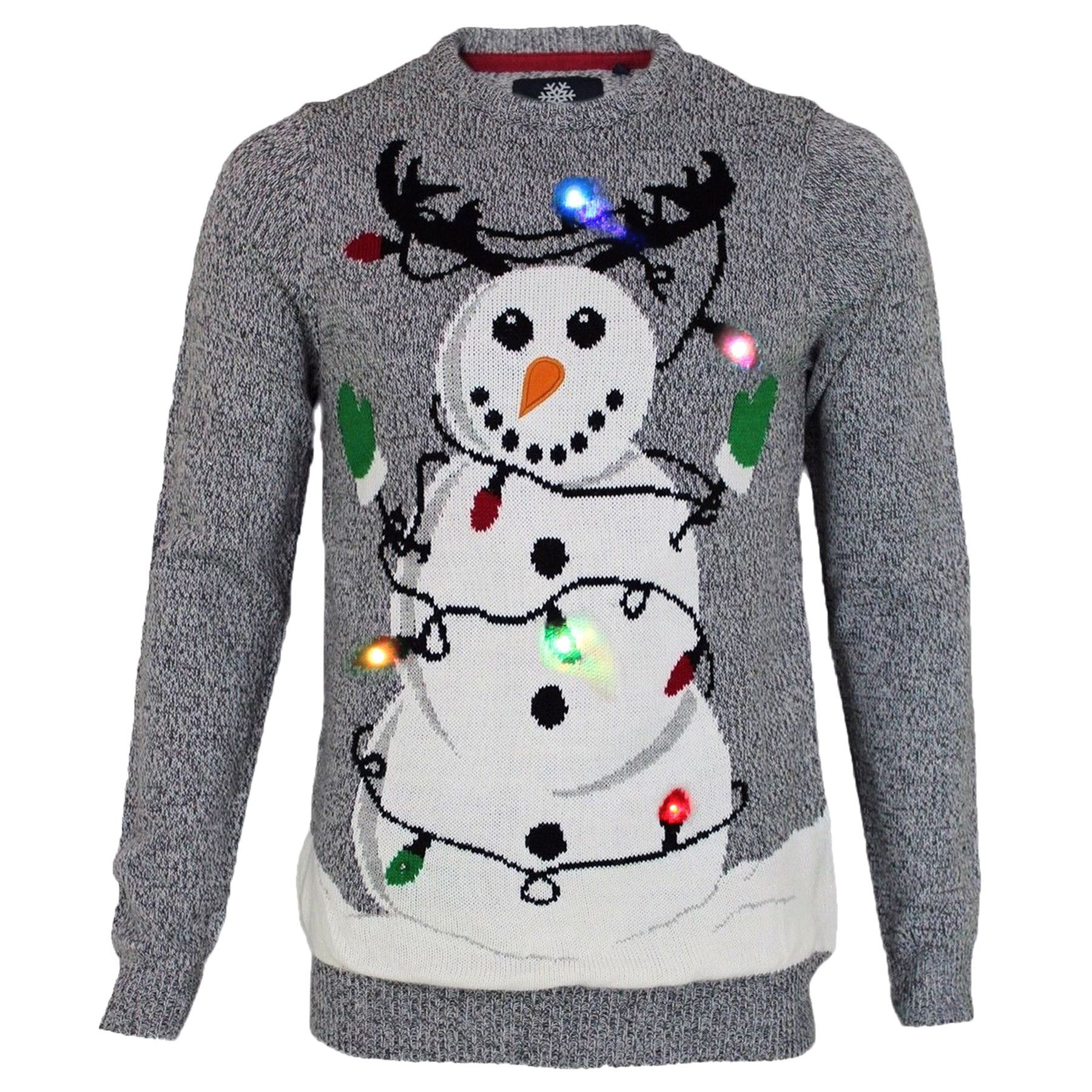 mens threadbare novelty light up tangled snowman pullover mens threadbare novelty light up tangled snowman pullover