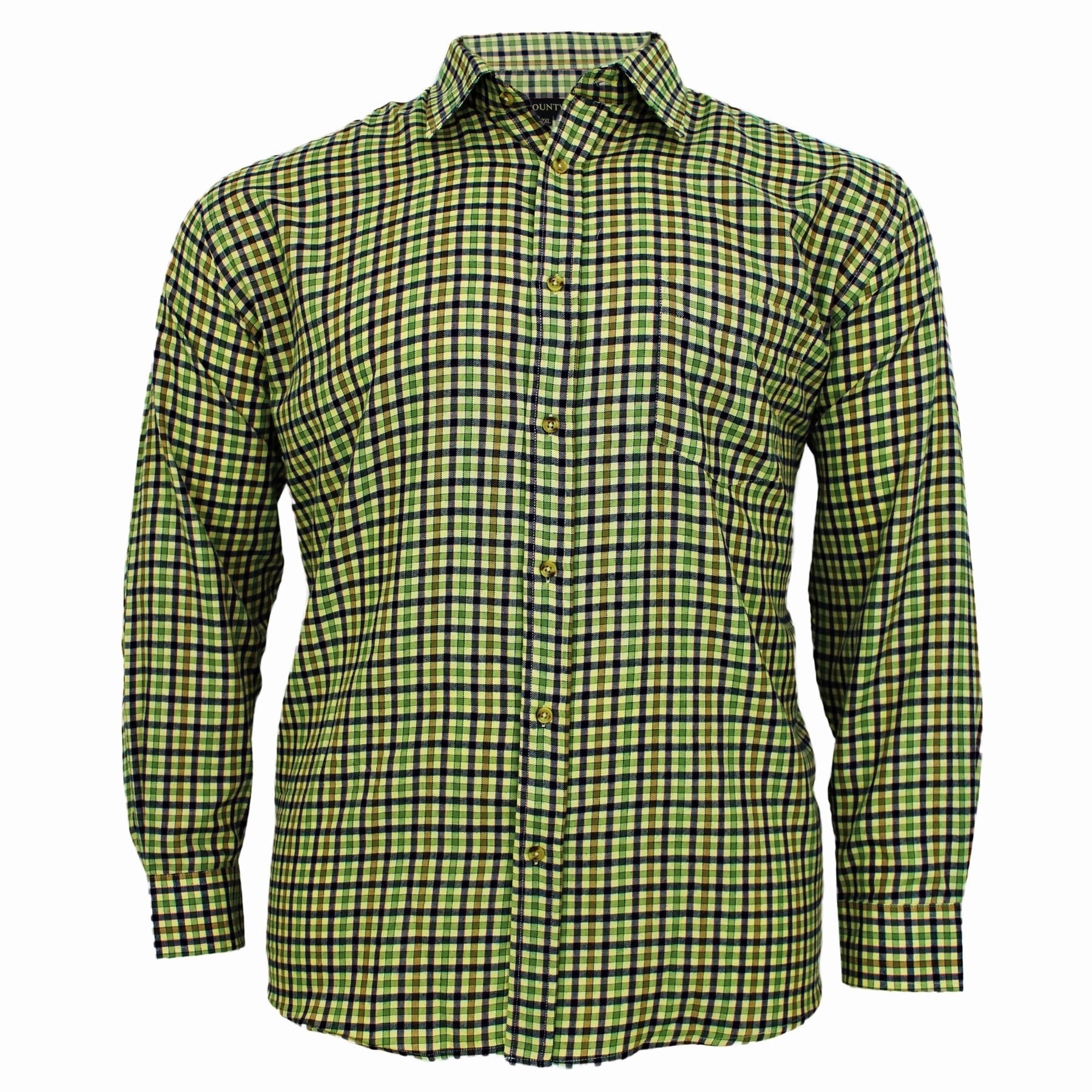 Mens Cotton Valley Check Pattern Long Sleeve Casual Formal ...