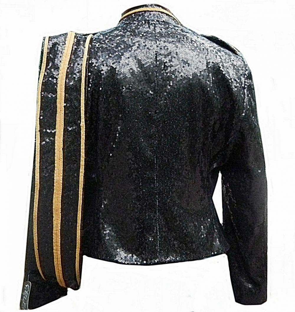 Celebrita X Military Style Men Jacket - Black Sequin with Gold Style | eBay