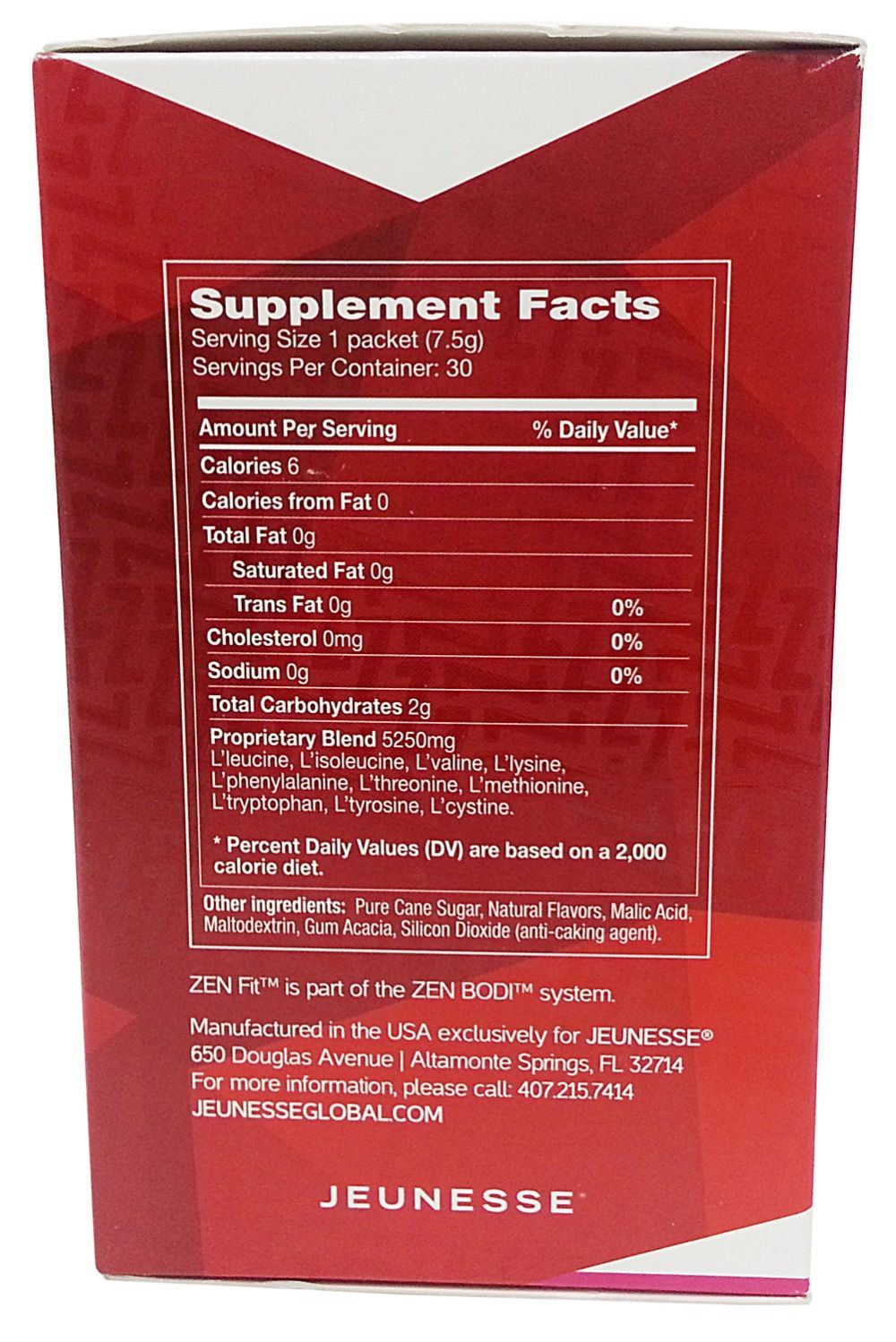 Jeunesse ZEN Fit Amino Acid Drink Mix Fruit Punch (30 Packets)