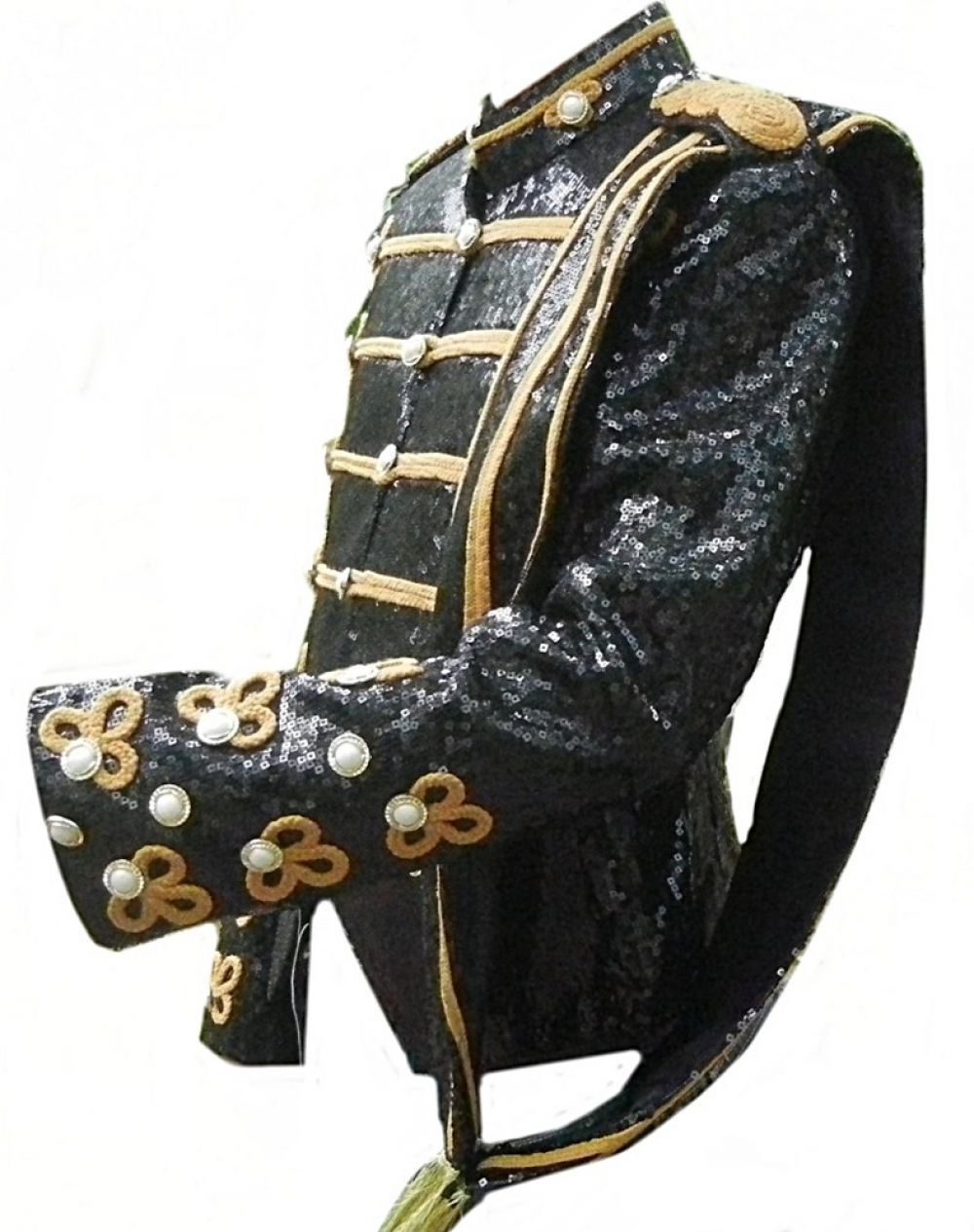 Celebrita X Military Style Men Jacket Black Sequin with Gold Style eBay