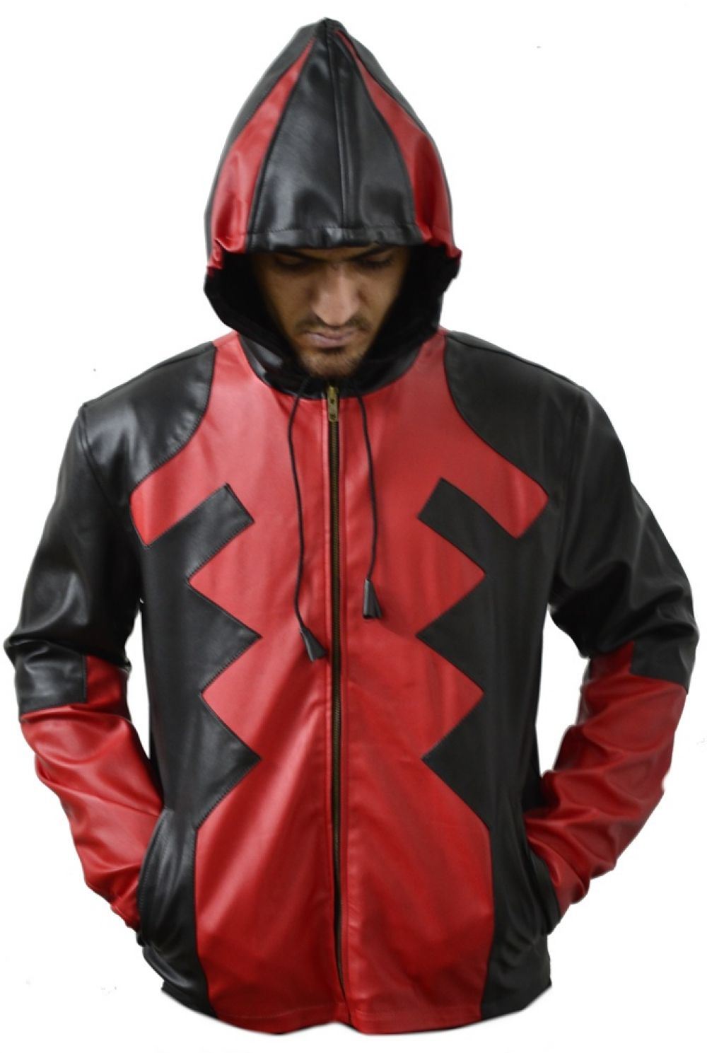 celebrita italy dead pool style s biker hoodie leather celebrita italy dead pool style s biker hoodie leather
