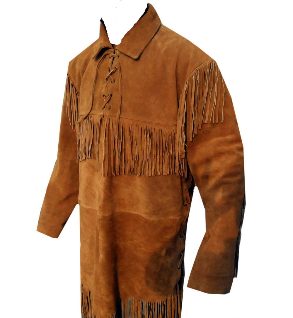 Celebrita X Premier Western Leather Long Coat Fringed for Men's eBay