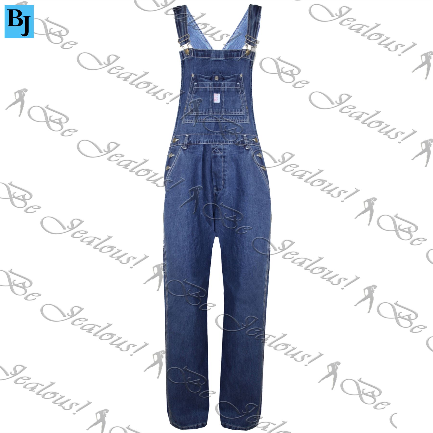 Womens Ladies Baggy Denim Jeans Full Length Pinafore Dungaree Overall