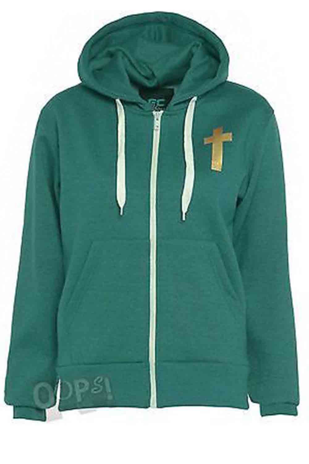 Ladies Plain Hoody Girls Zip Top Womens Hoodies Sweatshirt Jacket Plus Size 6-22 - Picture 27 of 39