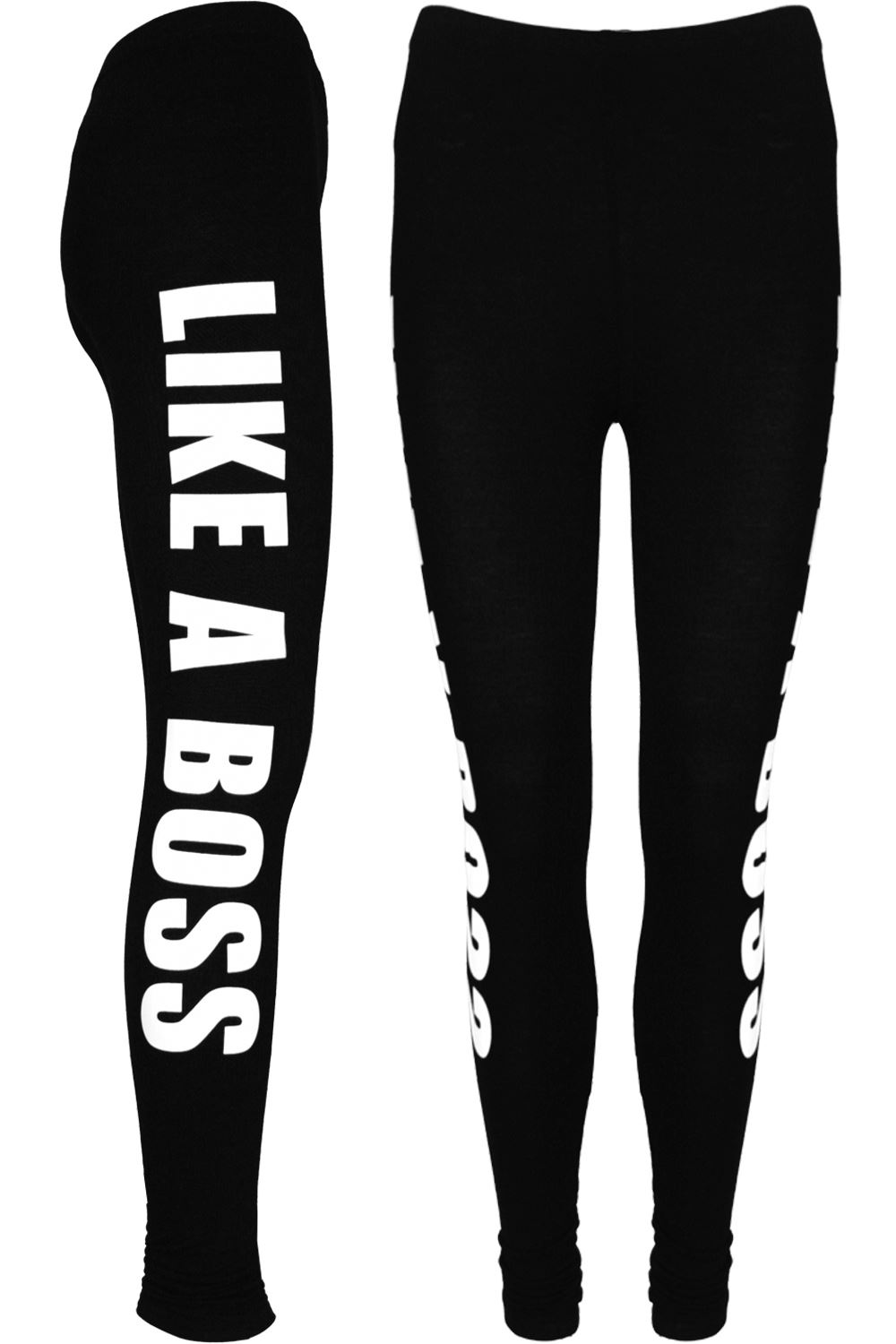 Womens Ladies Printed Like A Boss Workout New York Full Length Stretchy