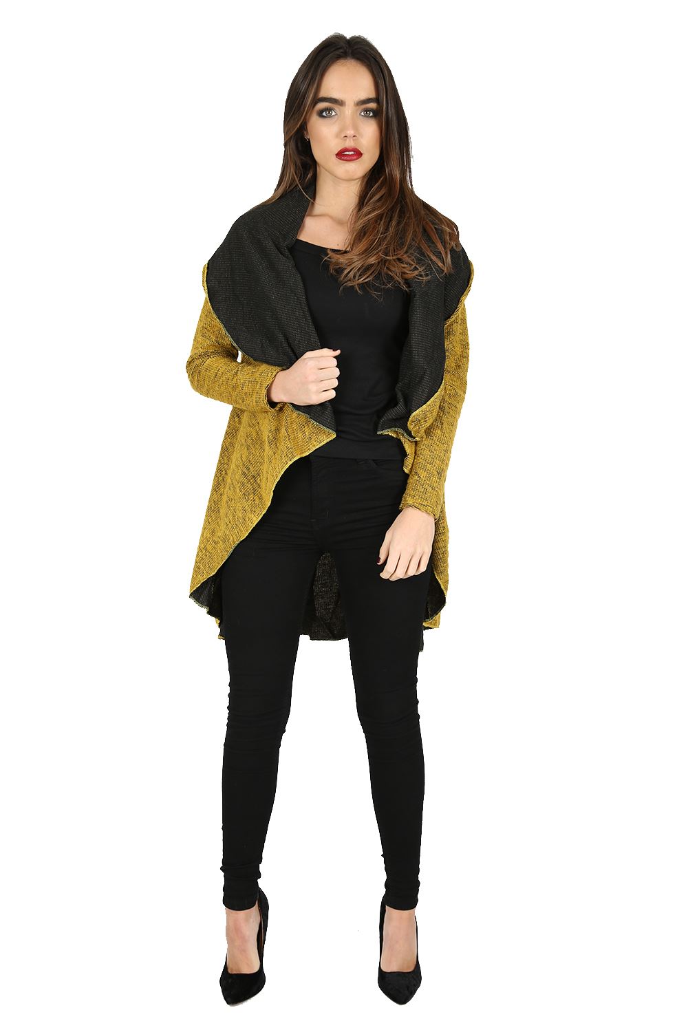 Womens Ladies Oversized Cape Cardigan Baggy Knitted Italian Blazer