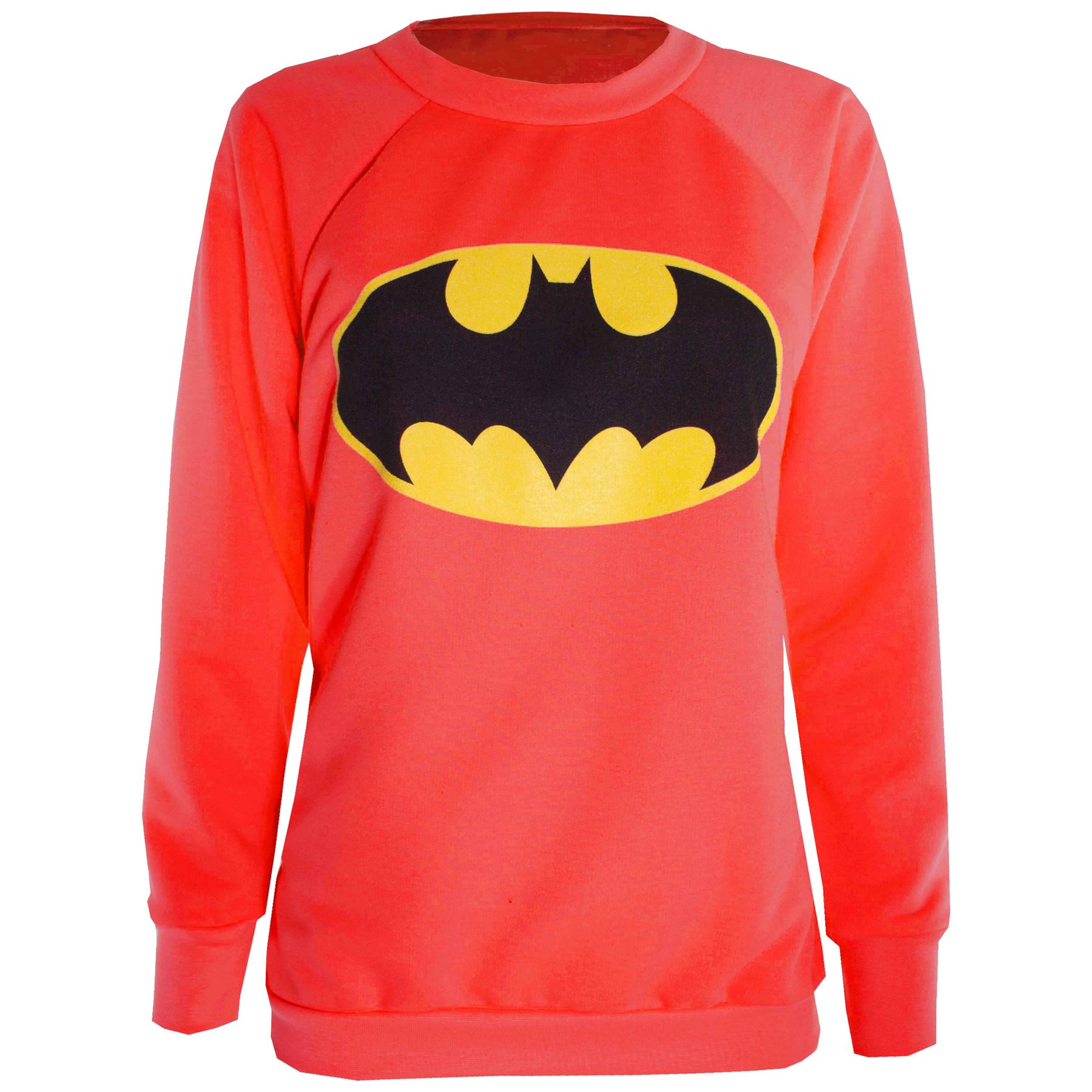Ladies Full Sleeve Superman Tee Shirt Womens Batman Sweatshirt Hoody