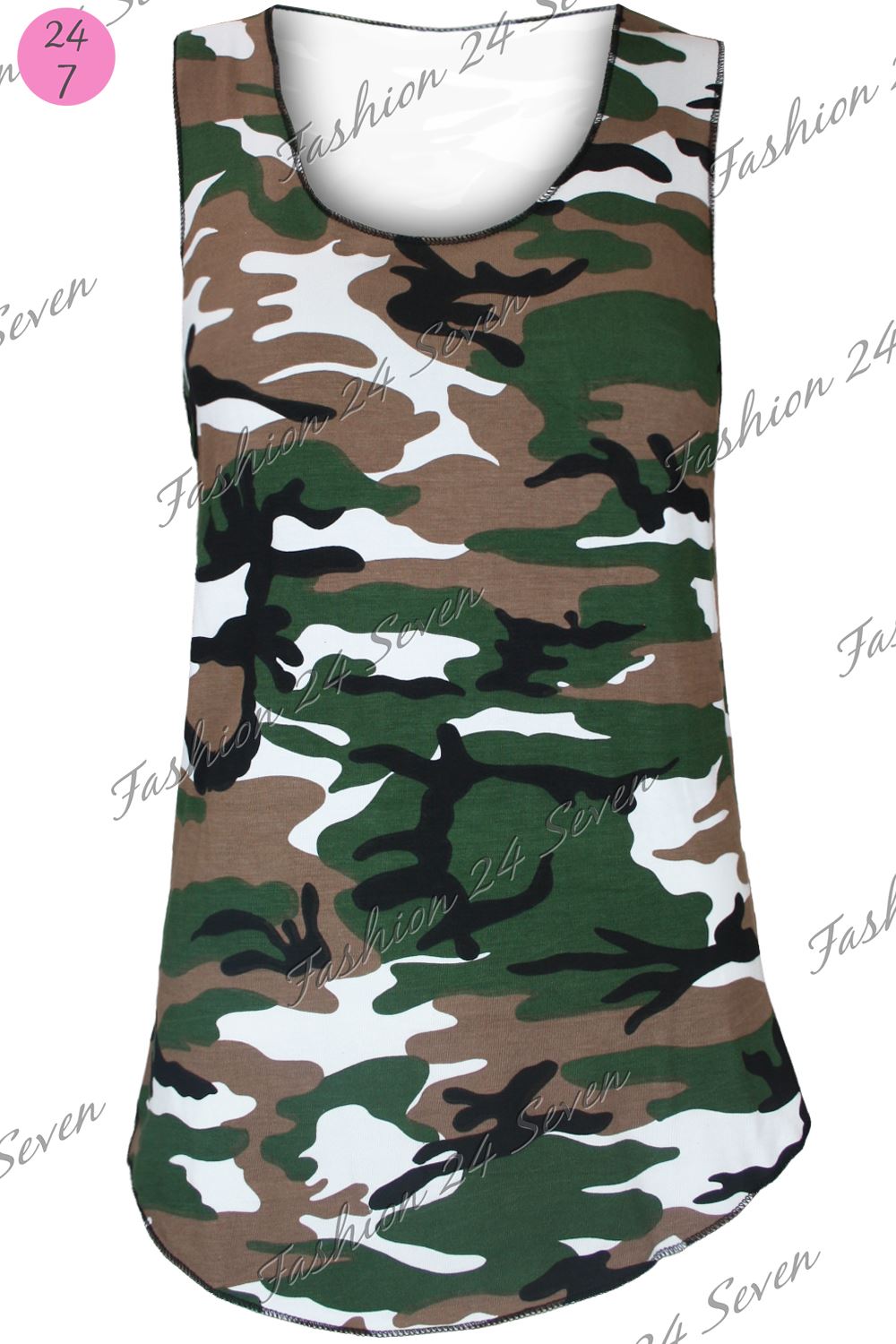 Womens Ladies Camouflage Military Army Print Stretch Sleeveless Vest T Shirt Top eBay