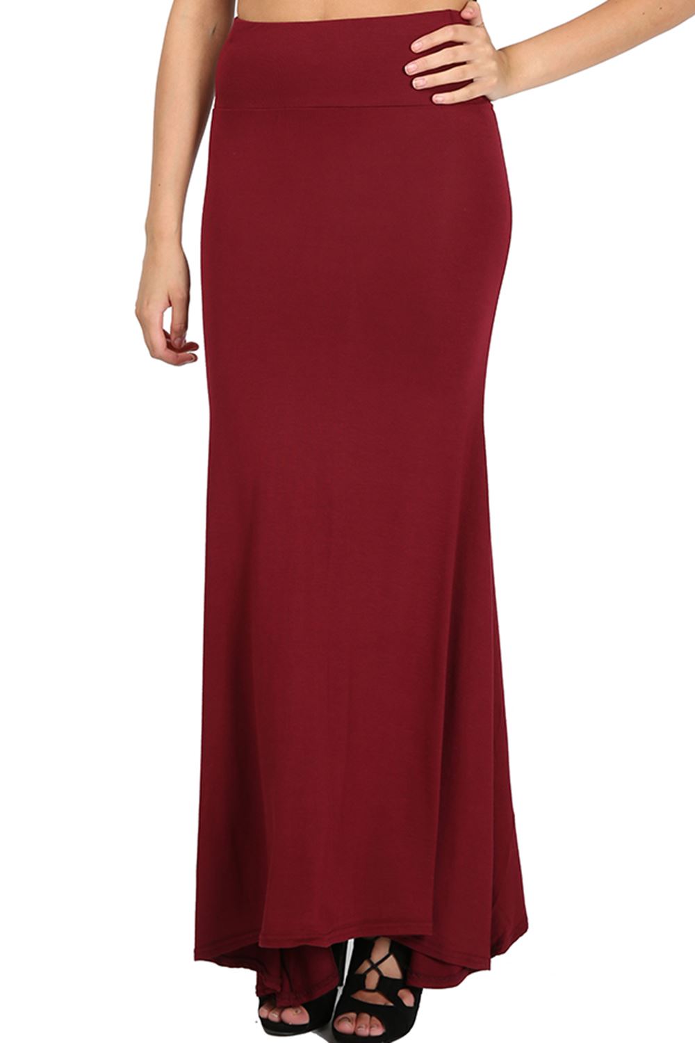 Womens Plus Size Maxi Skirt Ladies Gypsy Plain Stretchy Flared Franki Long 822 eBay