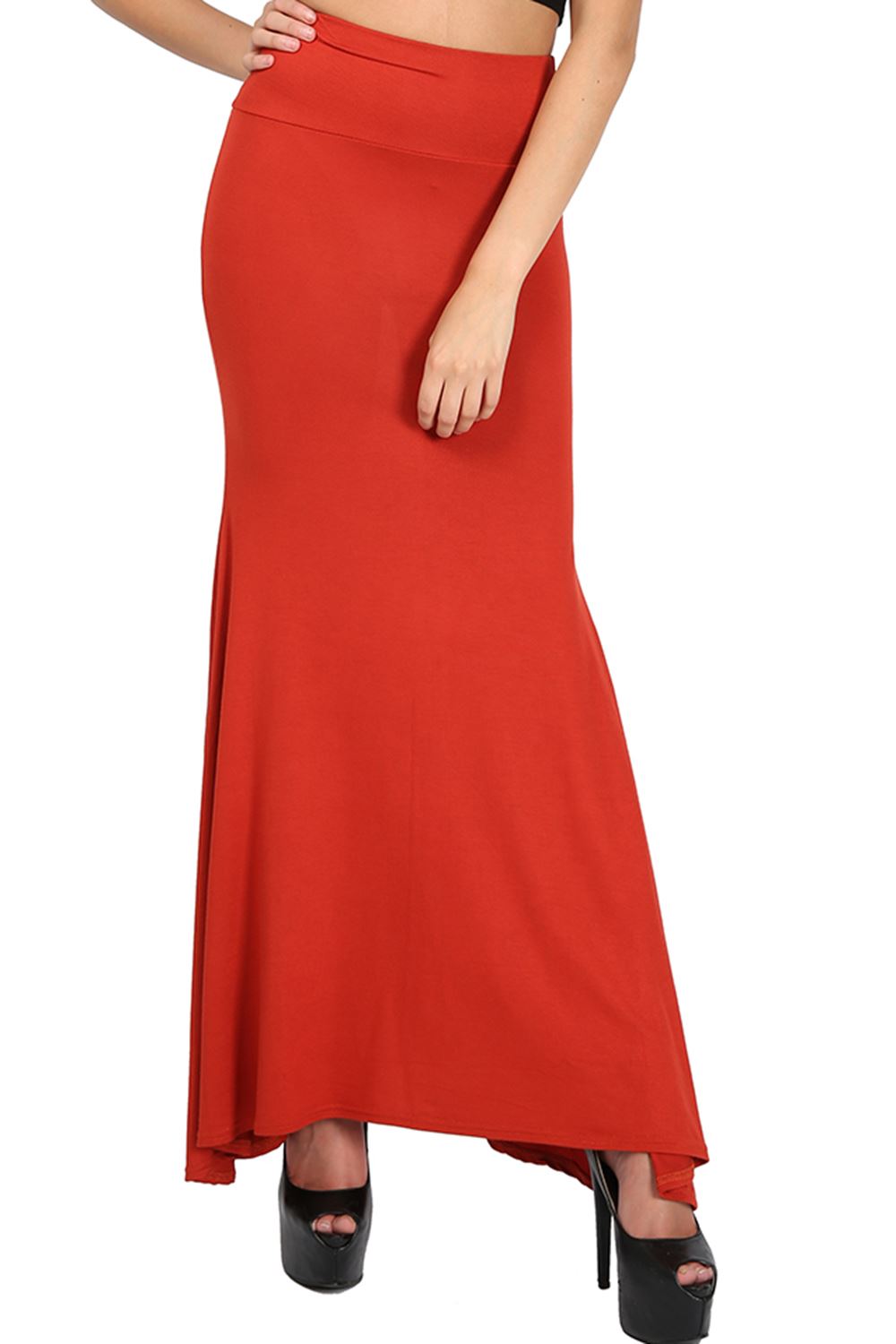 Womens Plus Size Maxi Skirt Ladies Gypsy Plain Stretchy Flared Franki Long 822 eBay