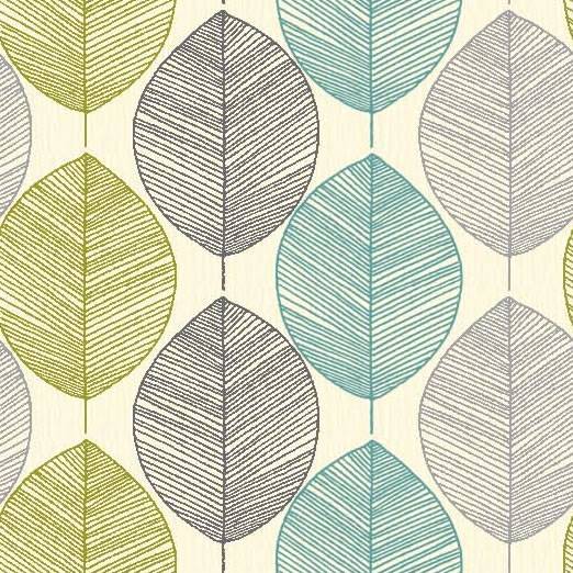 Teal / Lime Green 408207 Retro Leaf Motif Arthouse Wallpaper eBay