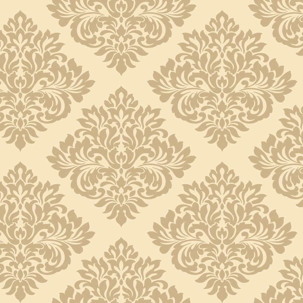 Cream / Gold Glitter DL40213 Damask Sparkle Decorline Wallpaper eBay