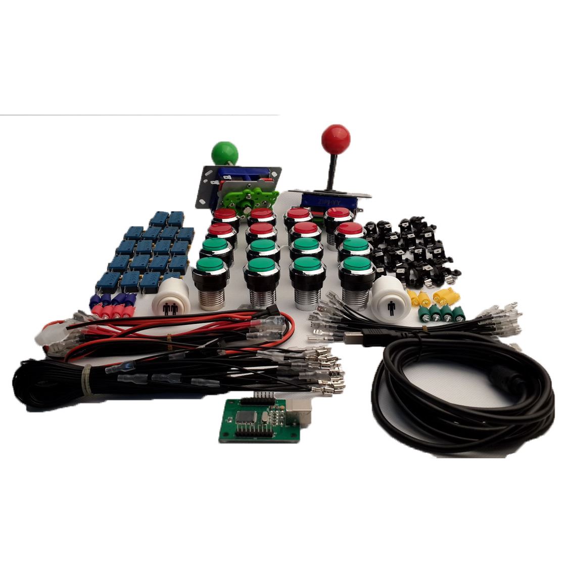 Kit Joysticks mandos luminoso Arcade 2 Jugadores botones COMPLETO HAZLO