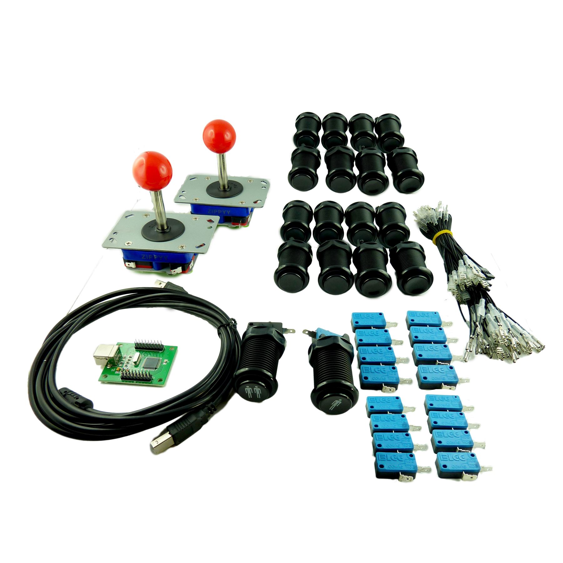Kit Joystick Arcade 2 player Button American Black Card USB Mame usb eBay