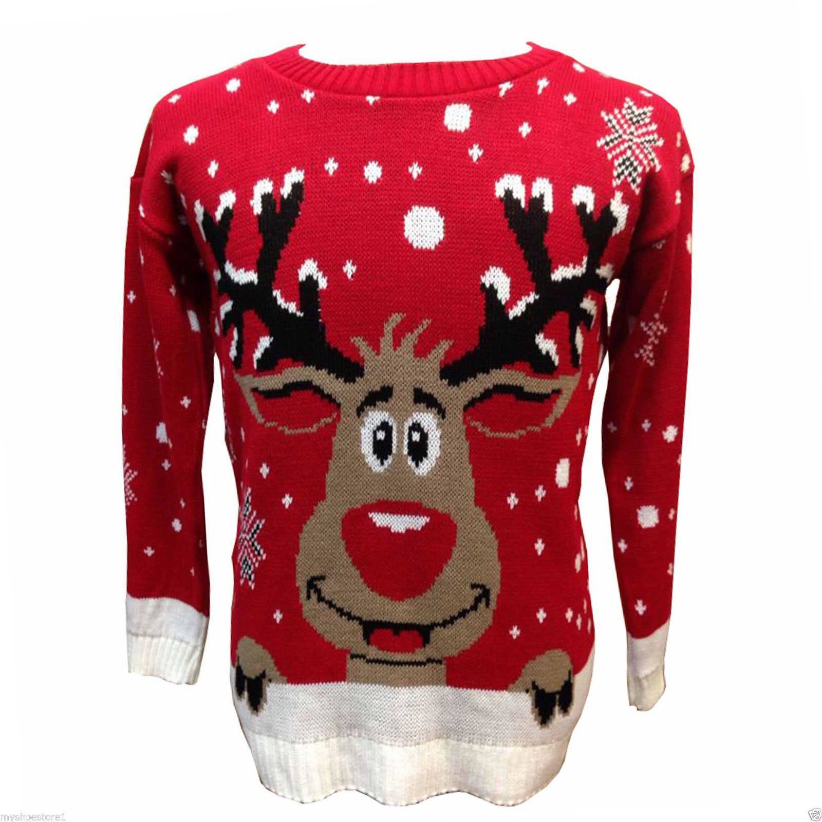 Unisex Christmas Jumpers Olaf Minion ReindeerxMAS Knitted Tops Winter Jumpe...