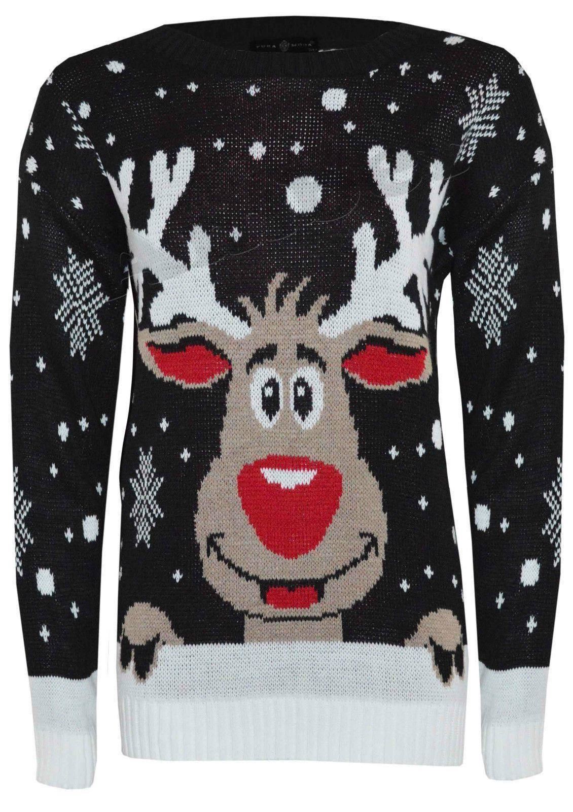 Unisex Christmas Jumpers Olaf Minion ReindeerxMAS Knitted Tops Winter Jumpe...
